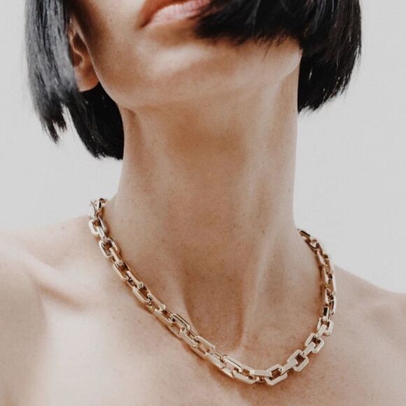 Eddie Borgo $425 Supra Link 12 Karat Gold Necklace - Picture 1 of 3